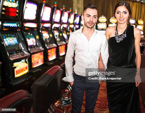 happiness couple portrait at the casino - game of chance stock pictures, royalty-free photos & images