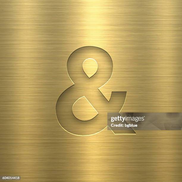 ilustrações de stock, clip art, desenhos animados e ícones de ampersand symbol & - symbol on gold metal texture - ampersand