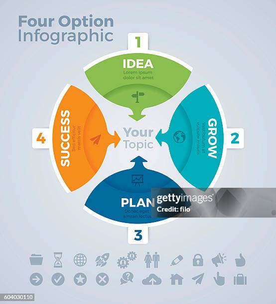Four Part Model Example 192 Four Part Vertical Infographic High Res Illustrations - Getty Images