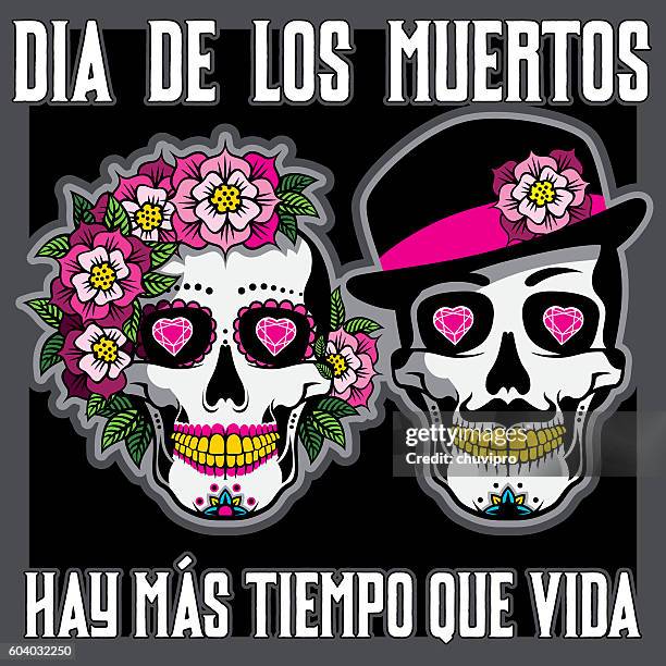 dia de los muertos or day of the dead placard - ruby gemstone stock illustrations