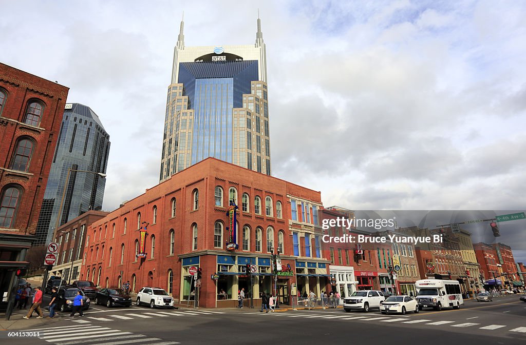 Broadway with AT&T Building in background