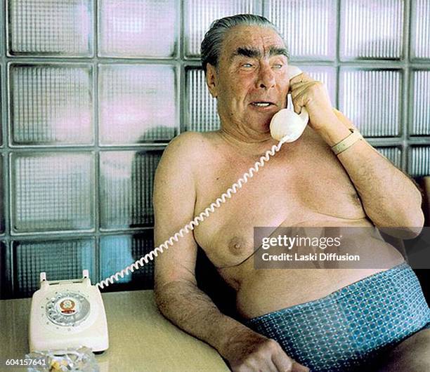 Leader of the Soviet Union Leonid Brezhnev on holiday. Late 1970s.