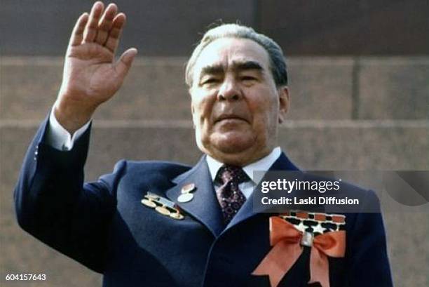 Leader of the Soviet Union Leonid Brezhnev in Moscow, USSR, on 9th May 1981.