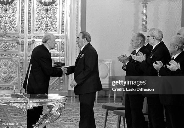 19th DECEMBER 1981: Celebrations of Leonid Brezhnev's 75th birthday in Saint Catherine's Hall at the Great Kremlin Palace, Moscow, USSR, on 19th...