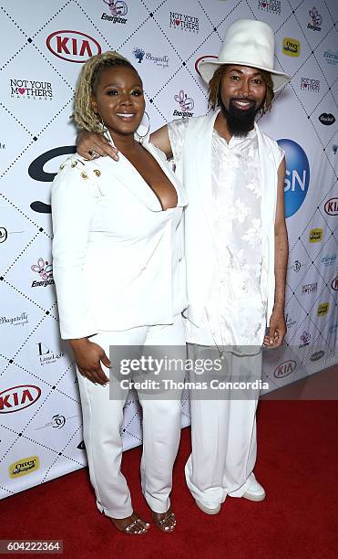 Claire Sulmers and Ty Hunter attend the After-Party as Kia STYLE360 hosts Serena Williams Signature Statement Collection by HSN at Bagatelle NYC on...