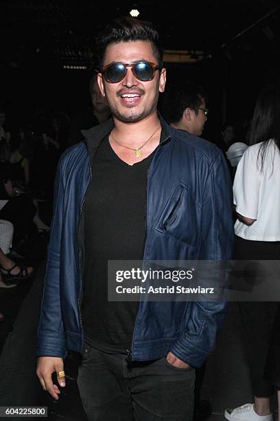 Global luxury brand ambassador Pritan Ambroase attends the John Paul Ataker fashion show during New York Fashion Week: The Shows at The Dock,...
