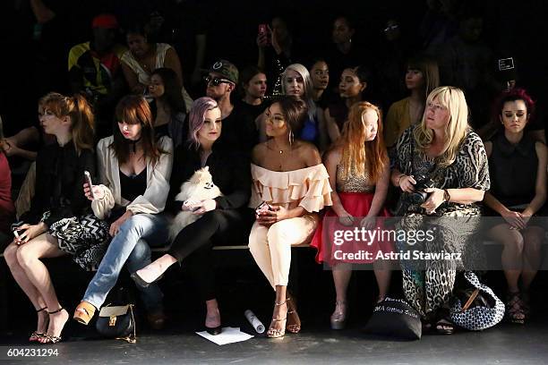 Molly Kate Bernard, Brooke Dulien, Kelly Osbourne, Bonang Matheba, Madeline Stuart, and singer Megan Nicole attend the John Paul Ataker fashion show...