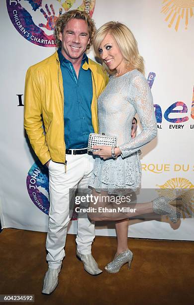 Dr. Rutledge Taylor and singer/songwriter Debbie Gibson attend Criss Angel's HELP charity event at the Luxor Hotel and Casino benefiting pediatric...