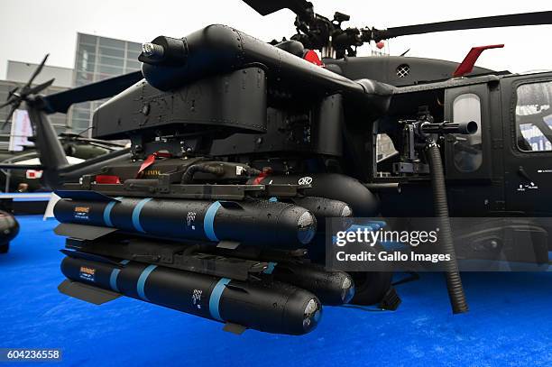 Sikorsky UH-60 Black Hawk displayed during the XXIV International Defence Industry Exhibition on September 06, 2016 at Targi Kielce in Kielce,...