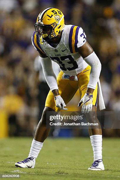 Jamal Adams of the LSU Tigers defends during a game at Tiger Stadium on September 10, 2016 in Baton Rouge, Louisiana.