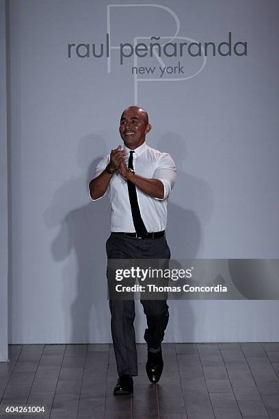 Raul Penaranda poses on the runway at Kia STYLE360 Hosts Raul Penaranda Spring 2017 Momentum Fashion Show on September 13, 2016 in New York City.