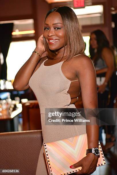 August 28: Quad Webb-Lunceford attends Delicia Cordon's Birthday Brunch at BQE on August 28, 2016 in Atlanta, Georgia.