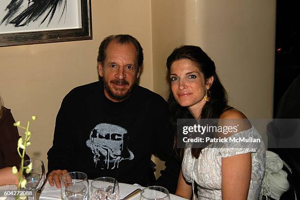 Larry Clark and Stephanie Seymour attend Dinner for the Christopher Wool Opening at GAGOSIAN GALLERY at Mr Chow on March 2, 2006 in Beverly Hills, CA.