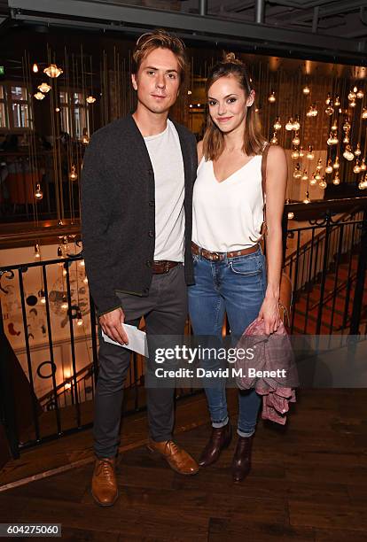Joe Thomas and Hannah Tointon attend a gala screening of "Hunt For The Wilderpeople" at the Picturehouse Central on September 13, 2016 in London,...