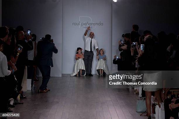 Raul Penaranda walks the runway with models at Kia STYLE360 Hosts Raul Penaranda Spring 2017 Momentum Fashion Show on September 13, 2016 in New York...