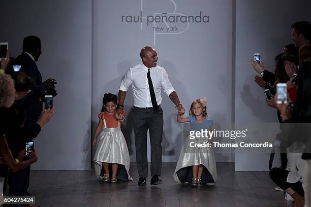 Raul Penaranda walks the runway with models at Kia STYLE360 Hosts Raul Penaranda Spring 2017 Momentum Fashion Show on September 13, 2016 in New York...