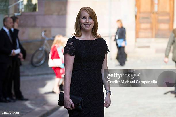 Annie Loof of the Centre party attends a ceremony at Storkyrkan in connection with the opening session of the Swedish parliament on September 13,...