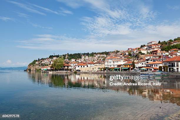 ohrid, macedonian lake resort - north macedonia stock pictures, royalty-free photos & images