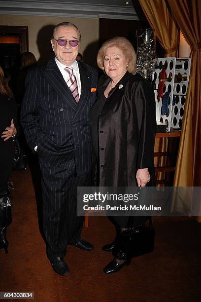 Sirio Maccioni and Egidiana Maccioni attend Savoring Citymeals: An Intimate Sunday Dinner with Daniel at Daniel on March 12, 2006 in New York.