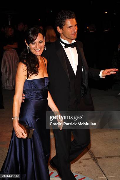 Rebecca Gleeson and Eric Bana attend Vanity Fair Oscar Party at Morton's Restaurant on March 5, 2006.