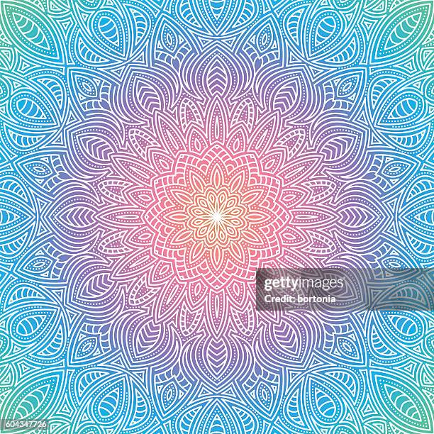 illustrations, cliparts, dessins animés et icônes de dessins multicolores mandala circulaire ornés - symbolism stock