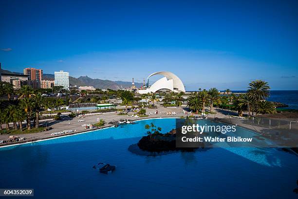 spain, canary islands, exterior - auditorio de tenerife stock pictures, royalty-free photos & images