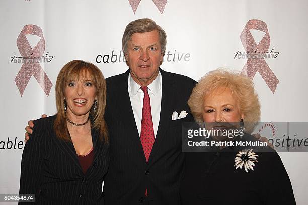 Linda Cohn, James Robbins and Doris Roberts attend Cable Positive and Cable TV BigWigs Avow Industry's Fight Against HIV/AIDS at Marriott Marquis on...