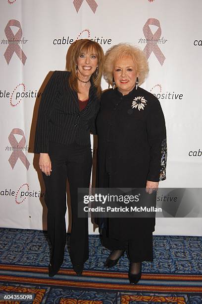 Linda Cohn and Doris Roberts attend Cable Positive and Cable TV BigWigs Avow Industry's Fight Against HIV/AIDS at Marriott Marquis on March 7, 2006...