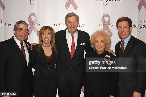 Steve Villano, Linda Cohn, James Robbins, Doris Roberts and Pat Esser attend Cable Positive and Cable TV BigWigs Avow Industry's Fight Against...