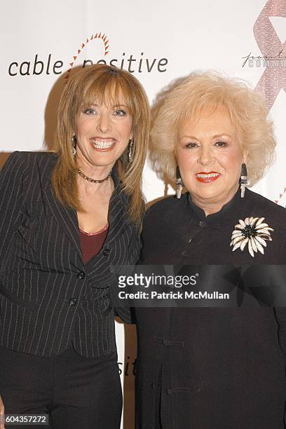 Linda Cohn and Doris Roberts attend Cable Positive and Cable TV BigWigs Avow Industry's Fight Against HIV/AIDS at Marriott Marquis on March 7, 2006...