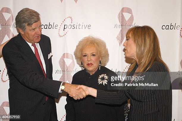 James Robbins, Doris Roberts and Linda Cohn attend Cable Positive and Cable TV BigWigs Avow Industry's Fight Against HIV/AIDS at Marriott Marquis on...