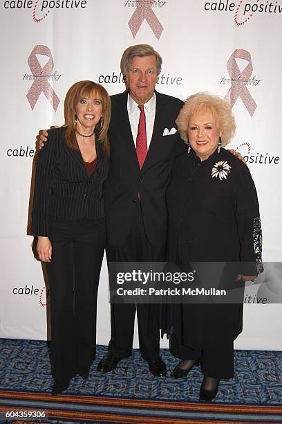 Linda Cohn, James Robbins and Doris Roberts attend Cable Positive and Cable TV BigWigs Avow Industry's Fight Against HIV/AIDS at Marriott Marquis on...