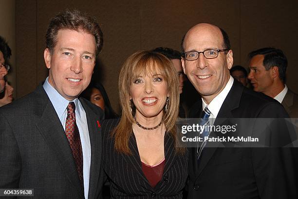 Pat Esser, Linda Cohn and Matt Blank attend Cable Positive and Cable TV BigWigs Avow Industry's Fight Against HIV/AIDS at Marriott Marquis on March...