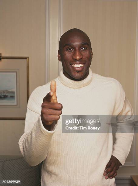 English footballer Sol Campbell, circa 1995.