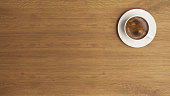 coffee cup on the wooden desk concept