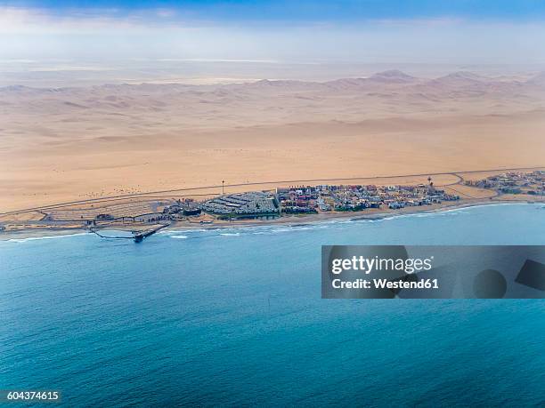 namibia, rand rifles, walvis bay, aerial view - walvis bay stock pictures, royalty-free photos & images