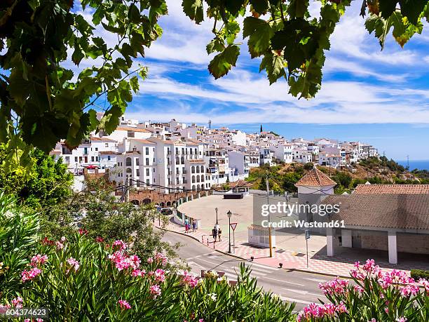 spain, andalusia, costa del sol, view of frigiliana - frigiliana stock pictures, royalty-free photos & images