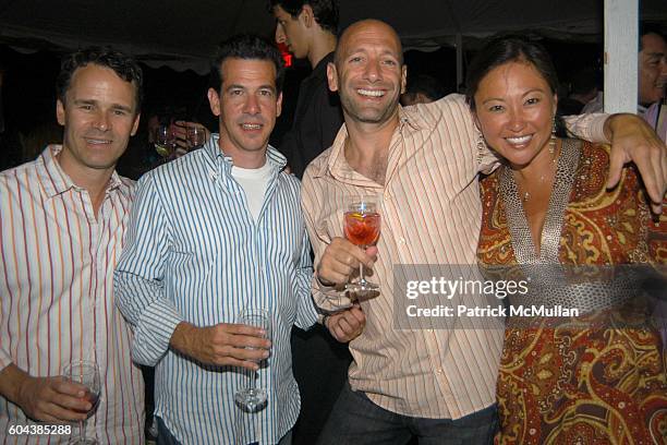 Jamie Blonde, Jamie Gertler, Gary Ribbon and Linda Lee attend Cocktail Party With Steven Schonfeld Celebrating Mindy Greenblatt's Birthday at...