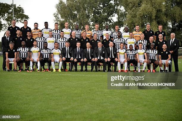 - Angers' French osteopathe Marc Sourice, Angers' French forward Gilles Sunu, Angers' French defender Yoann Andreu, Angers' French forward Nicolas...