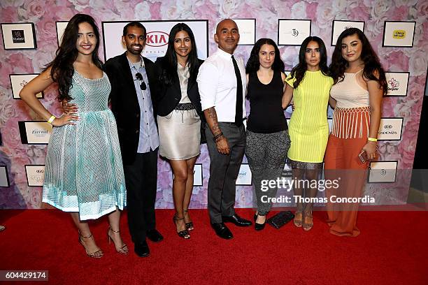 Raul Penaranda poses with guests at Kia STYLE360 Hosts Raul Penaranda Spring 2017 Momentum Fashion Show on September 13, 2016 in New York City.