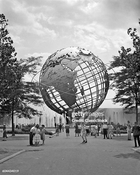 1960s 1964 NEW YORK WORLD'S FAIR UNISPHERE FLUSHING MEADOWS CORONA PARK QUEENS BOROUGH NYC NY USA