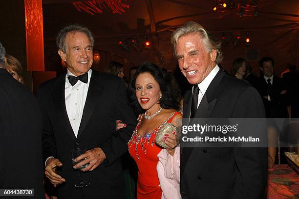 Waren Beatty, Nikki Haskell and Mickey Burke attend HBO Emmy After Party at Pacific Design Center on August 27, 2006.