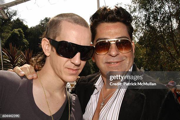 Jeremy Scott and Lewis Brajas attend Manuel Cuevas & Joaquin Phoenix host luncheon to celebrate "Walk The Line" at The House of Flaunt on March 4,...