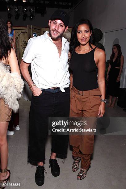 Micah Jesse and Julissa Bermudez attend the Alice + Olivia by Stacey Bendet Spring/Summer 2017 Presentation during New York Fashion Week September...