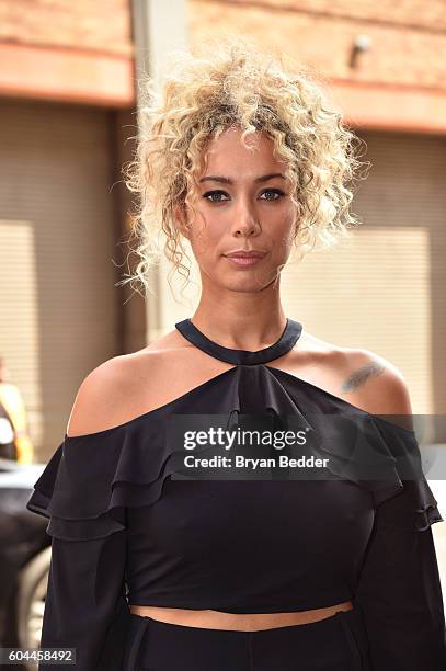 Singer Leona Lewis attends the Alice + Olivia by Stacey Bendet Spring/Summer 2017 Presentation during New York fashion week at The Gallery, Skylight...