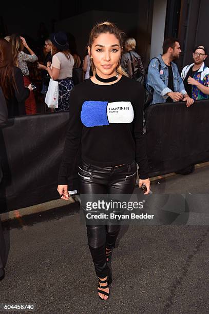 Chantel Jeffries attends the Alice + Olivia by Stacey Bendet Spring/Summer 2017 Presentation during New York fashion week at The Gallery, Skylight at...