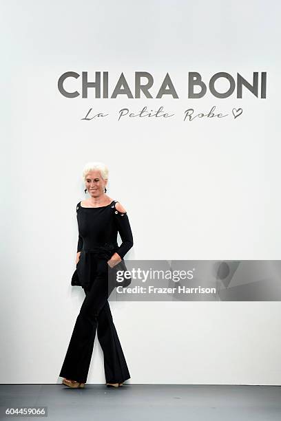 Designer Chiara Boni walks the runway at the Chiara Boni La Petite Robe during New York Fashion Week: The Shows at The Dock, Skylight at Moynihan...