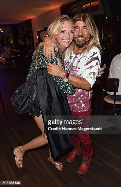 Abi Ofarim and Nicole Belstler-Boettcher during the My Big Fat Greek cocktail on September 13, 2016 in Munich, Germany.
