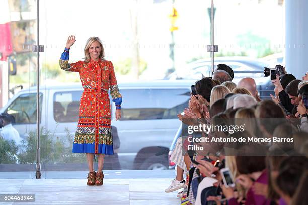 Tory Burch walks the runway at Tory Burch show during New York Fashion Week at The Whitney Museum of American Art on September 13, 2016 in New York...