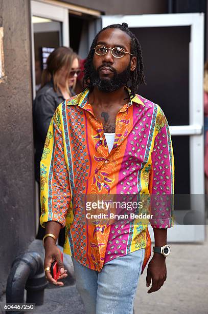 Fashion goer attends the Alice + Olivia by Stacey Bendet Spring/Summer 2017 Presentation during New York Fashion Week September 2016 at Skylight at...
